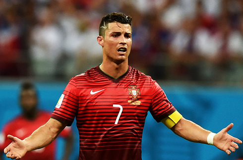 Cristiano Ronaldo wearing Portugal shirt in the 2014 FIFA World Cup