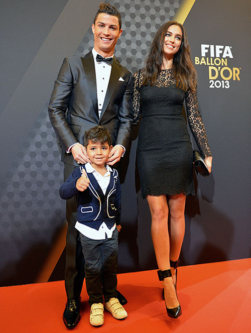 Cristiano Ronaldo, Irina Shayk and Cristiano Jr, at the FIFA Ballon d'Or 2013