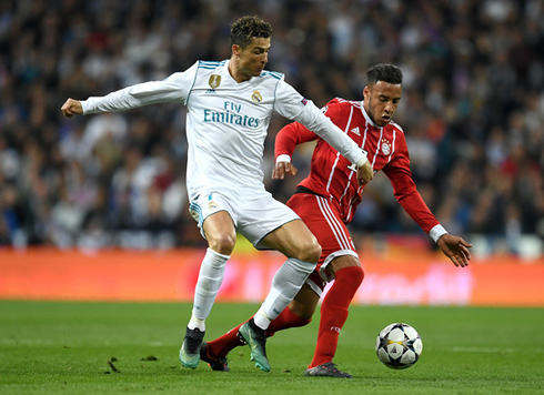 Cristiano Ronaldo in action in Real Madrid 2-2 Bayern Munich in the Champions League semi-finals of 2018