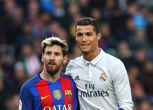 Image result for Cristiano Ronaldo and Lionel Messi in the first El Clasico of 2016-17