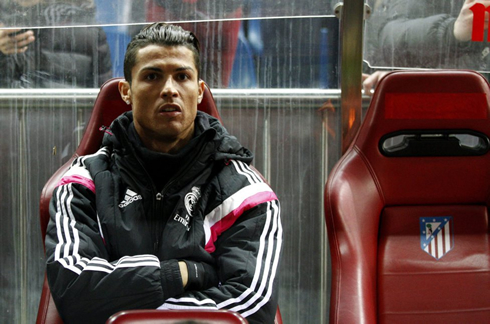 Cristiano Ronaldo surprised to be on the bench ahead of the Atletico Madrid vs Real Madrid cup derby in January of 2015