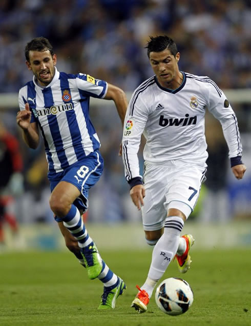 Cristiano Ronaldo in action in Espanyol vs Real Madrid, for the Spanish League 2013