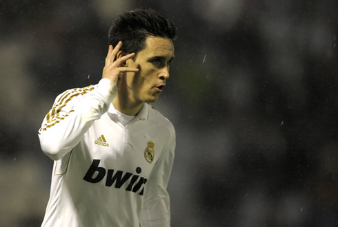 Callejón celebration style, after scoring a goal for Real Madrid in 2011-2012