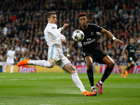 Cristiano Ronaldo preparing to strike in Real Madrid 3-1 PSG
