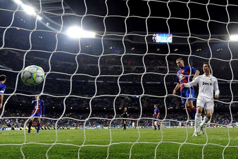 Cristiano Ronaldo scoring an easy goal to an empty net