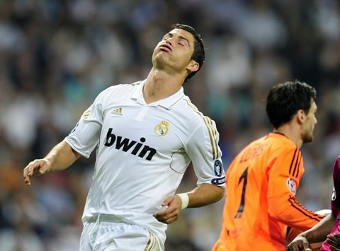 Cristiano Ronaldo with eyes wide shut