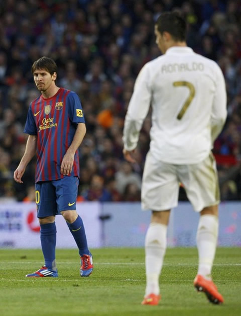 Lionel Messi and Cristiano Ronaldo in Barcelona 1-2 Real Madrid, in La Liga 2012