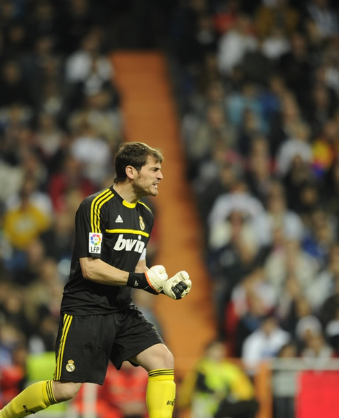 Iker Casillas absolute joy after Real Madrid scores a goal in 2012