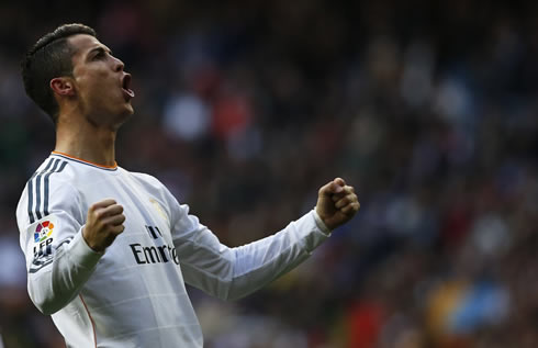 Cristiano Ronaldo joy after scoring for Real Madrid
