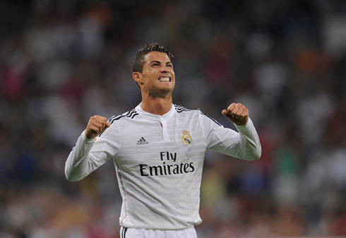 Cristiano Ronaldo explodes of joy after scoring a screamer in Real Madrid 2-0 Cordoba, for La Liga 2014-2015
