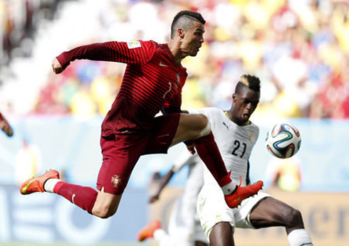 Cristiano Ronaldo finishing skill, in Portugal vs Ghana at the FIFA World Cup 2014