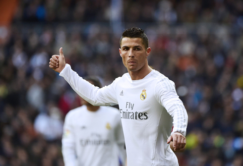 Cristiano Ronaldo showing his thumb up