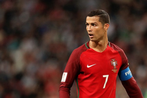 Cristiano Ronaldo wearing the Portuguese captain armband in the FIFA Confederations Cup