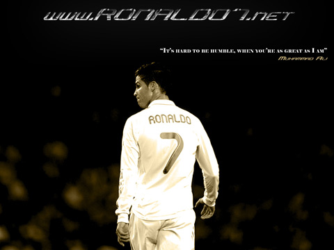 It's hard to be humble, when you're great as I am - Muhammad Ali wallpaper theme for Cristiano Ronaldo (1024x768)