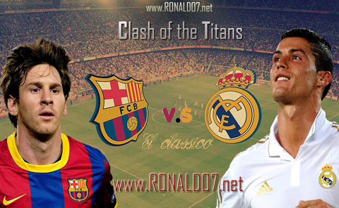 Messi vs Cristiano Ronaldo - Barcelona vs Real Madrid: Clash of the Titans wallpaper in HD (1024x768)