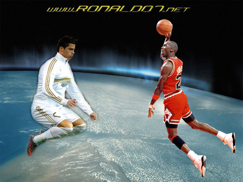 Cristiano Ronaldo and Michael Jordan wallpaper. All time greatest in football and basketball (NBA). Wallpaper in HD (1024x768)