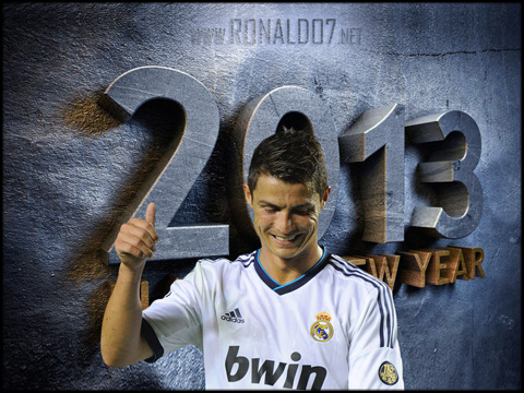 Cristiano Ronaldo - Happy new year in 2013 - New year's eve wallpaper. Wallpaper in HD (1024x768)