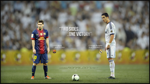 Cristiano Ronaldo vs Lionel Messi - Two sides, one victory. Wallpaper in HD (1920x1080)