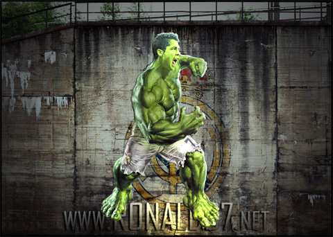 Cristiano Ronaldo transforms himself into Hulk. Wallpaper in HD (889x640)
