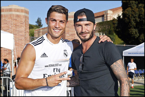 Cristiano Ronaldo and David Beckham - Two football legends. Wallpaper in HD (1138x769)