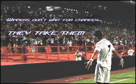 Cristiano Ronaldo - Winners don't wait for chances, they take them. Wallpaper in HD (1280x795)