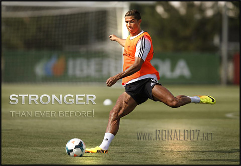 Cristiano Ronaldo training - Stronger than ever before. Wallpaper in HD (1115x768)