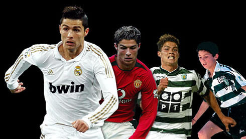 Cristiano Ronaldo evolution in Sporting, Manchester United and Real Madrid