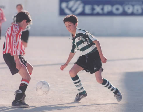 Cristiano Ronaldo playing for Sporting CP, while still young kid in the 90's