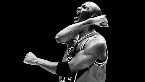 Michael Jordan, NBA athlete, black and white wallpaper