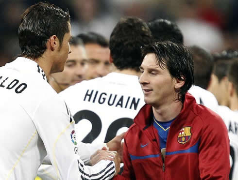 Cristiano Ronaldo and Lionel Messi in Real Madrid vs Barcelona in 2012