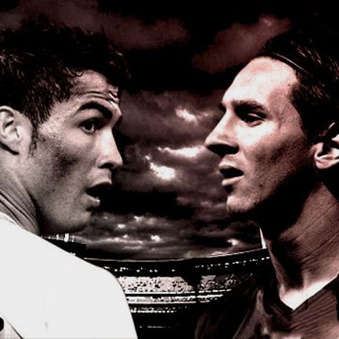 Cristiano Ronaldo vs Lionel Messi wallpaper banner poster 2012