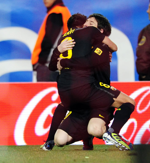 Xavi Hernandez and Lionel Messi gay celebration in Barcelona 2012