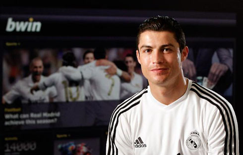 Cristiano Ronaldo smiling during an interview granted to bwin, in 2012