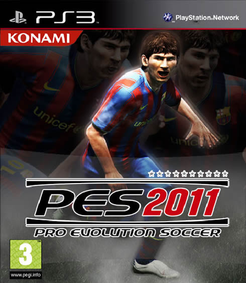 PES 2011 cover, featuring Lionel Messi in 2011