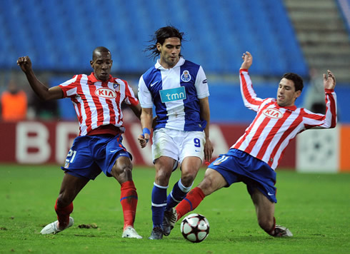 Radamel Falcao playing for FC Porto vs Atletico Madrid, in the 2010-2011 season