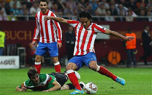 Radamel Falcao goal in the UEFA Europa League final, in Atletico Madrid 3-0 Athletic Bilbao