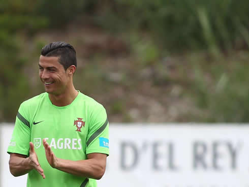 Cristiano Ronaldo training for the Euro 2012, with the Portuguese squad