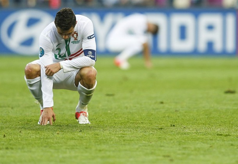 Cristiano Ronaldo frustration reaction during the EURO 2012