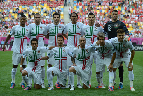 The Portuguese National Team starting eleven and line-up, in the EURO 2012