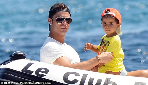 Cristiano Ronaldo and his son, Cristiano Ronaldo Junior, in the summer of 2012