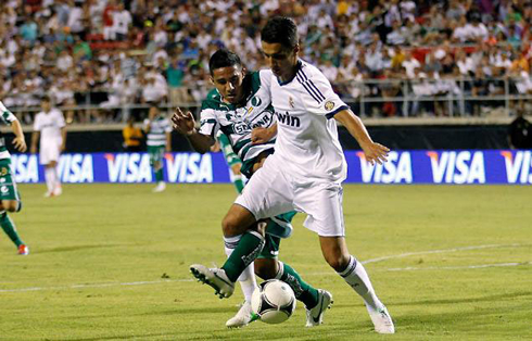 Nuri Sahin playing as a left-back, in Real Madrid pre-season in 2012-2013