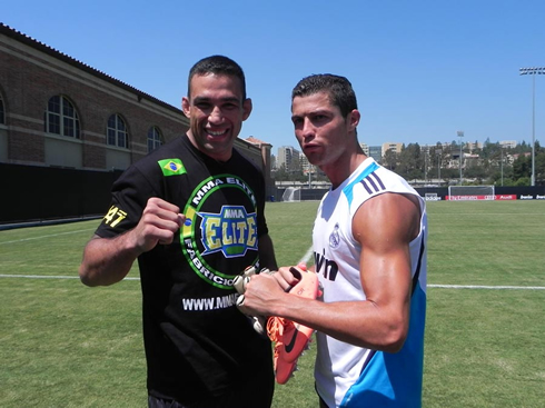 Cristiano Ronaldo with Brazilian UFC fighter, Fabricio Werdum, in the United States, in 2012