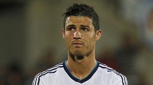 Cristiano Ronaldo showing a very sad face in Real Madrid 2012-2013