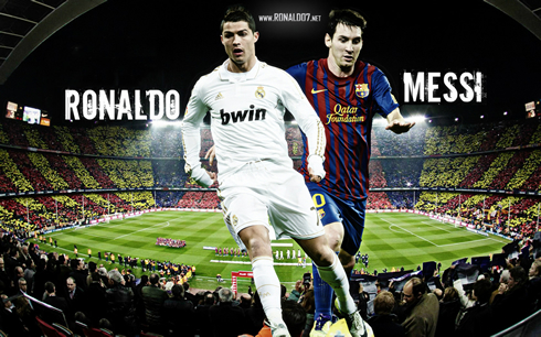 Cristiano Ronaldo vs Lionel Messi wallpaper in 2012-2013