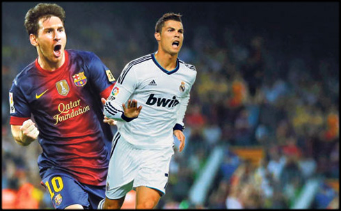 Cristiano Ronaldo and Lionel Messi, the two best players in the World, in Real Madrid vs Barcelona 2012-2013