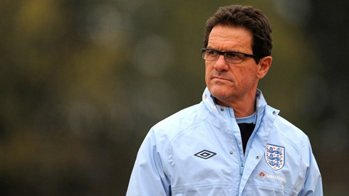 Fabio Capello leading a training session as England National Team manager and coach