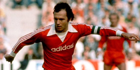 Franz Beckenbauer in action for Bayern Munich