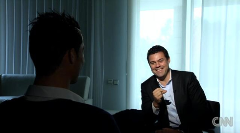 Cristiano Ronaldo being interviewed by Pedro Pinto, in CNN studios in 2012-2013