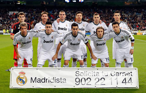 Real Madrid line-up players against Athletic Bilbao, in 2012-2013