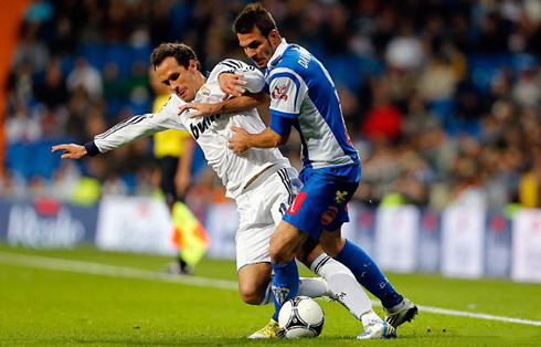 Ricardo Carvalho defending, in Real Madrid vs Alcoyano, in 2012-2013